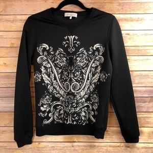 WAYF Graphic Printed Neoprene Sweatshirt -Small